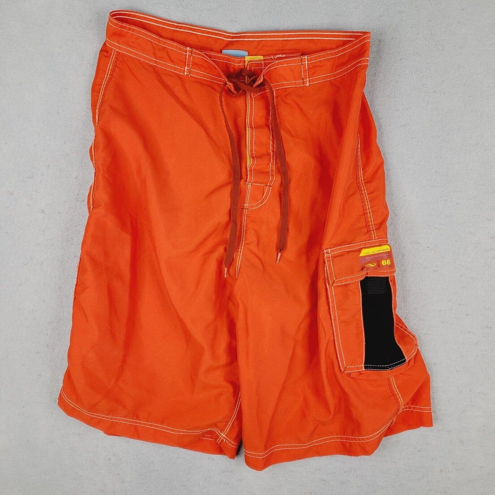 Vans Board Shorts Men's Size 29 Orange‎ Swim Trunks Bathing Suit Surfer Pocket